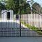 Front Gate Galvanized Steel Picket Fence Gate Wrought Iron Double Swing Fence Gate