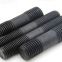 Industrial Carbon Steel Double Ended Bolts M4 - M48 With Nuts Black Color