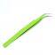 Children's stainless steel small tweezers special clip for ledger sticker Pointed pinch elbow Straight Niezi Pointed hand diy Material grass greenStraight head