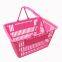 30L Supermarket Plastic Shopping Basket With Metal Handles, Wire Handles Supermarket Shopping Baskets