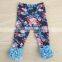 Newest floral toddle girl icing leggings wholesale girls ruffle pants girls triple ruffle pants