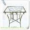 LC-85017 China bamboo design iron metal dinning table with glass top