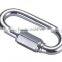 Factory Price Zinc Plated Stainless steel AISI316 304 Chain Oval Quick link carabiner assories