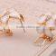 Beauty Flower 18K Gold Setting With Rhinestones,Black Earring Jackets