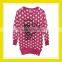 New Fashionable Products Bros Baby Rinne For Women Printed Long Sleeve Pink White Dots Knitted Sweater