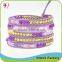 Colorful Crystal Stone Beads 5 Wrap On Brown Leather Multilayer Bracelet