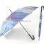 Retail blue color bright color auto open sun straight rain mbrella