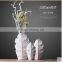 Feather shape new design white matt ceramic vase 2016 with assorted sizes