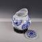 Blue and white wholesale ceramic mason jar for home decoration
