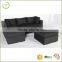 Wholesale black Alum +PE rattan+cushion rattan sectional sofa set for sale