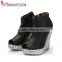 Custom made leather ladies wedge heel shoes