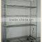 metallic storage trolleys with wheels, metal warehouse case trolley
