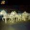 Christmas decoration led light reindeer with sleigh garden statue decoration