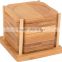 100% Natural Bamboo Coaster Set of 7 in Holder tea coffee cup coaster set, cup mat set