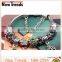 New arrival alloy beads snake chain leaf and star charms bracelet