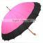 Fashion 16k straight edge wind breaker umbrella wooden