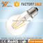 Made in China power consumption led light A19 600lm 6W SMD LED glass popular rohs filament led bulb e27