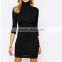 new style womens fashion collar neck Tight-fitting Knitted Dress sweater wholesale