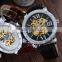 latest big roman number dial men watches automatic mechanical skeleton clock