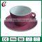 Wholesale customized ceramic coffee cup and saucer set, glazed stoneware cup for coffee
