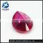 High hardness diamond cut pear shape lab created loose ruby gemstone