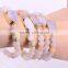Gold Plated Natural Agate Quartz Stone Druzy Bracelet, with 8mm Frosted Agate Beaded Jewelry Bracelets