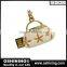 2016 New product crystal bag shape USB 2.0 flash pendrive with keychain (USB-DA323)