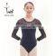 2016 latest adult mesh insert sexy gymnastic leotard