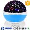 Baby Night Light Moon Star Projector 360 Degree Rotation - 4 LED Bulbs 9 Light Color Changing With USB Cable