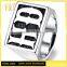 Jingli Jewelry wholesale over size men's stainless steel HD letter biker rings, cheap custom biker signet rings (HS-051)