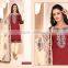 Artistic Maroon Cotton Churidar Suit/wholesale churidar Suit