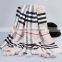 Yiwu Arrows Qualified Made Traditional Classis Checked with Tassel and Fur Ball Women Winter Shawl Scarf Oversize Acrylic Warm
