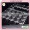 Clear plastic clamshell egg tray box packaging of 15 holes/cavities