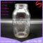 Valentine's design clear embossed glass bottle dispenser with snow embossment and iron lid