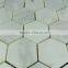 Hexagon 4.8 China white marble mosaics opening times for floor