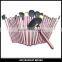Professional Fancy Face and Eye Used Artist Goat hair makeup brush set 24 piece with cosmetic bag