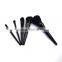 Wholesale 5pcs beautiful private label cosmetics makeup brush set black VEGAN wooden synthetic hair make up brushes
