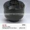 A-16 round black plastic soup bowl with lid