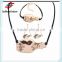 No.1 yiwu & ningbo exporting commission agent wanted leather chain new design necklace and bracelet set with earrings