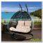 Handmade Black Resin Wicker Hanging Double Hammock