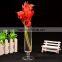 Simple home decor cylinder glass vase with stem for flower arrangement