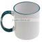 11oz handle and rim color sublimation mug wholesale
