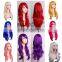 Hot Selling New Fashion Womens Anime Long Blonde Wavy Curly Wig Hair Cosplay wig