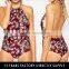 OEM service halter backless floral print women swim wear