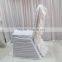 High Quality White Ruffled Spandex Chair Cover With Satin Crush Flower For Wholesale Price