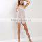 Custom Made Lace Trim Cami Women Pyjamas Round Neck Shell Pink Tie Back Lace Pyjamas Set Elasticated Shorts