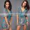 2016 Wholesale Hot Sale Casual Sexy V-neck oversized Beach Dress with Pattern for Women