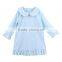 lovely seersucker long sleeve cotton t shirt dress fashionable girls boutique clothing