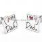 2 pcs Stainless Steel Classic Men's Cufflinks for children