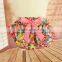 Yellow Cherry blossoms Floral Printed Ruffle Bloomer Baby Girls Diaper for Birthday